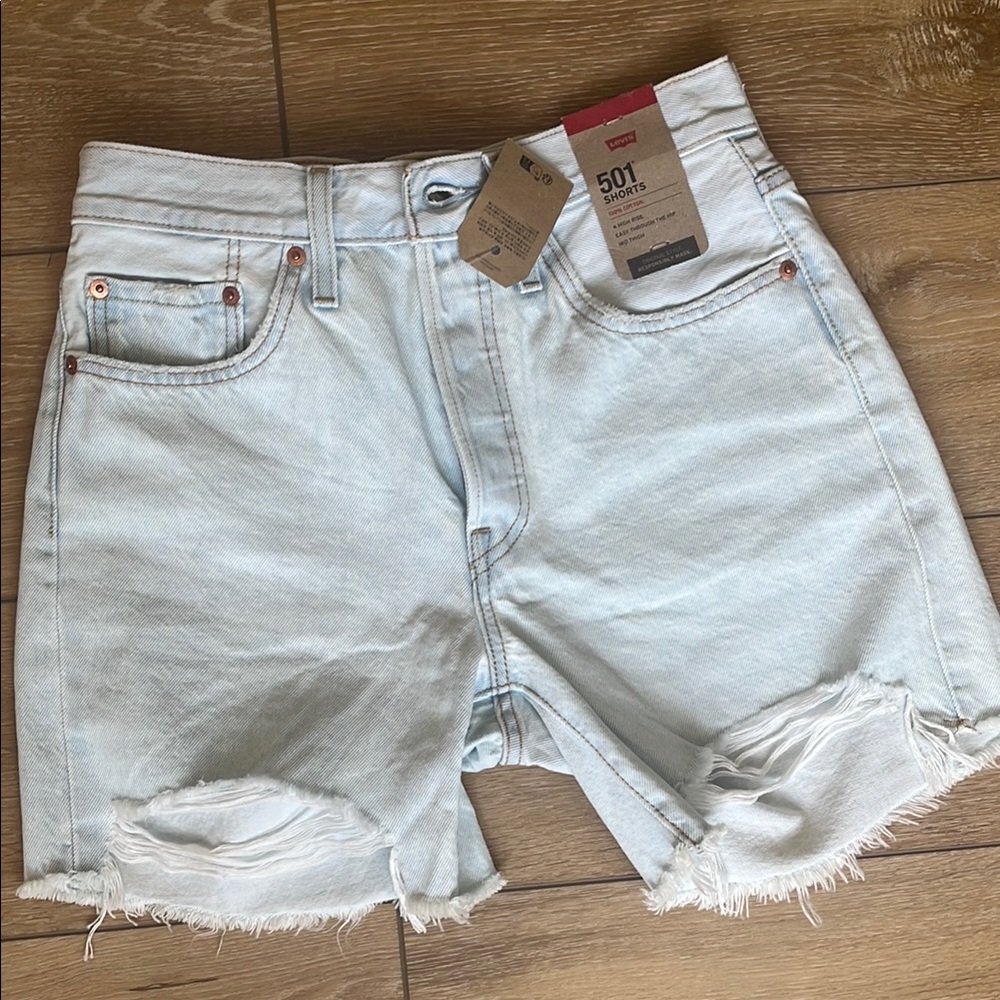 Levi's Light Wash Denim Cutoff Shorts